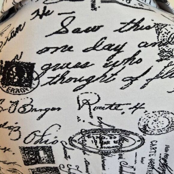 Parsley and Sage Womens Graphic Print 1/4 Zip Shirt Mini Dress Black White Large - Picture 10 of 12